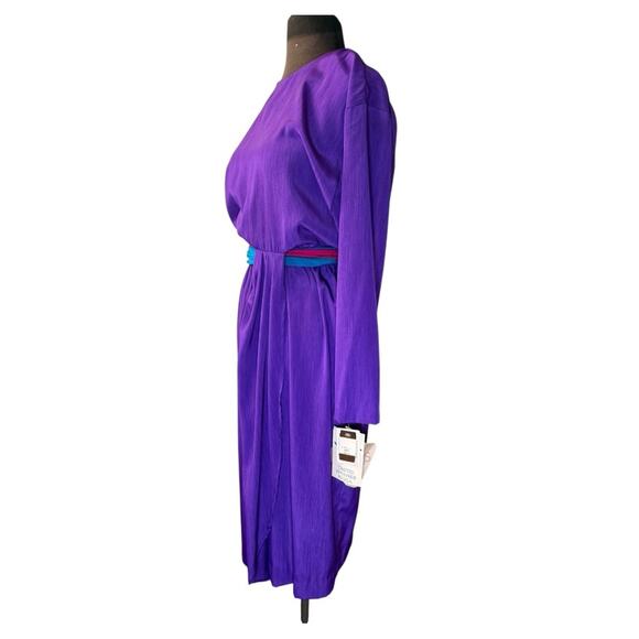 Vtg 80s Retro Colorful Artsy Midi Dress Sizes 10P NWT Modest Modern Minimalist - Picture 5 of 9